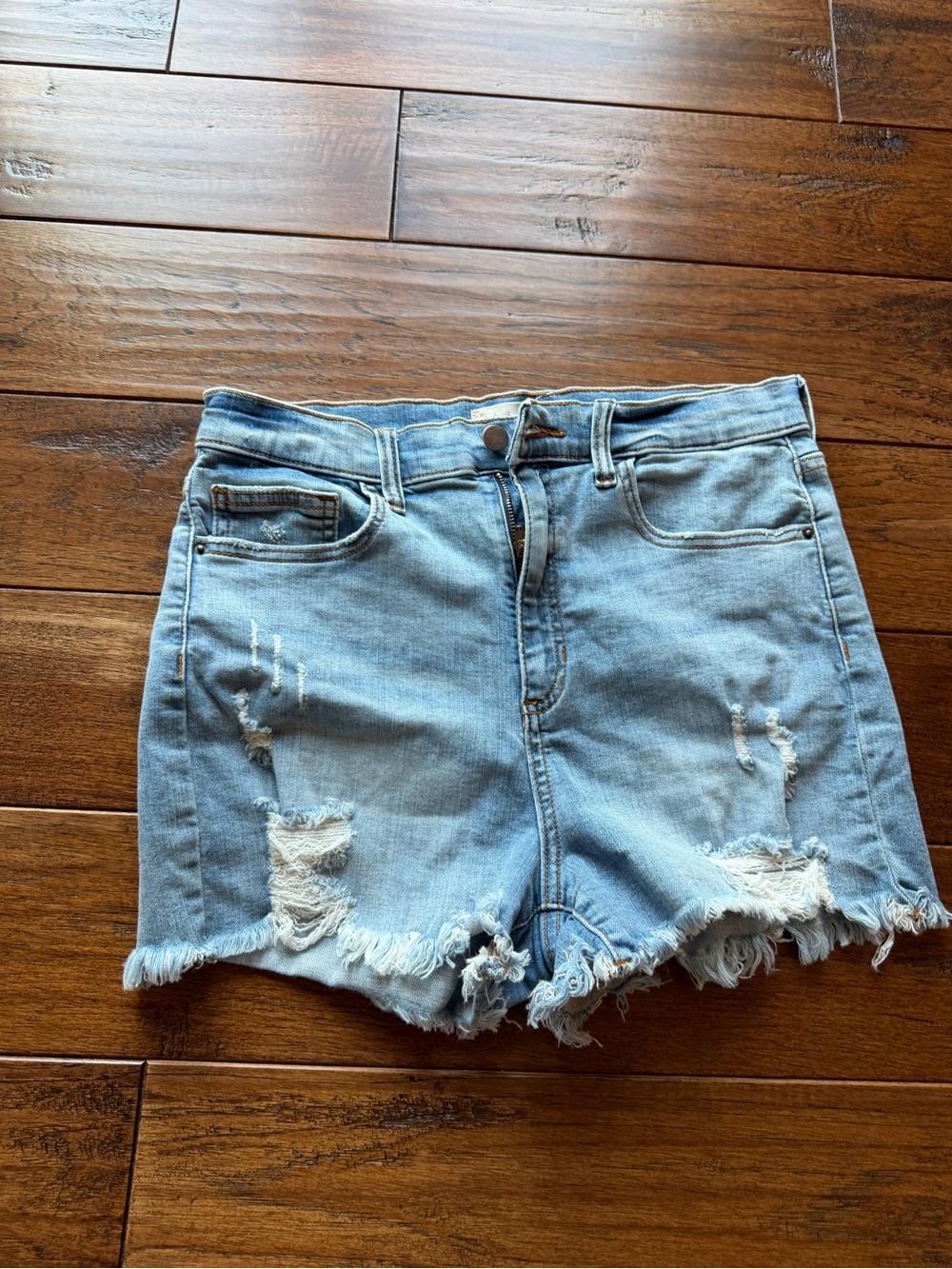 Altar'd State Light Blue Distressed Denim Cutoff Shorts